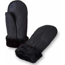 Wooline dámské kožené rukavice Exclusive s kožešinou černé