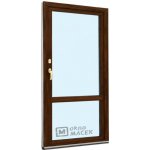 Kömmerling balkonové dveře 70 AD OS s příčkou levé tmavý dub/bílá 90 x 220 cm oboustranná klika + FAB + hliníkový práh – Hledejceny.cz