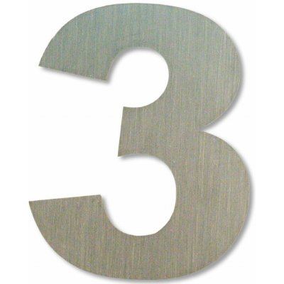 Nalepovací nerezové domovní číslo 3 - Arial Velikost: 7,5 cm – Hledejceny.cz