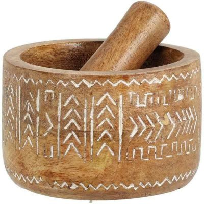 Excellent Hmoždíř s tloučkem mangové dřevo 10 x 10 x 6,5 cm – Zboží Dáma