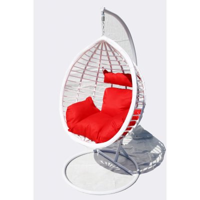 TRENDIE Závěsné křeslo 04 bílé s červenou poduškou – Hledejceny.cz
