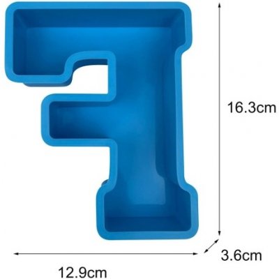 PourArt Silikonová forma X312-32 Velké 3D písmeno F 163x129mm