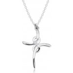 Šperky eshop Stříbrný lesklý kříž se symbolem nekonečna čiré diamanty S58.20 – Sleviste.cz