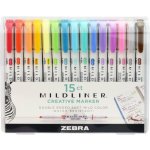 Zebra Pen Mildliner sada 15 ks 78115 – Zboží Mobilmania