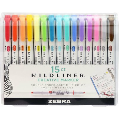 Zebra Pen Mildliner sada 15 ks 78115 – Zboží Mobilmania
