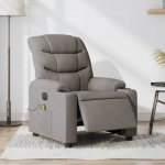 shumee Masážní polohovací křeslo taupe textil – Zboží Dáma