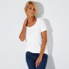 Dámská Trička Blancheporte Jednobarevné tričko s kulatým výstřihem eco friendly bílá
