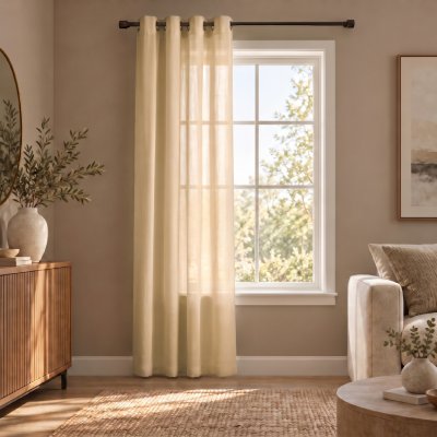 Mybesthome EASY TOP dekorační závěs s kroužky 140 × 250 cm, béžový, 1 ks – Hledejceny.cz