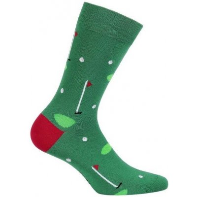 Veselé barevné bavlněné ponožky s motivem golfového hřiště – Zboží Mobilmania