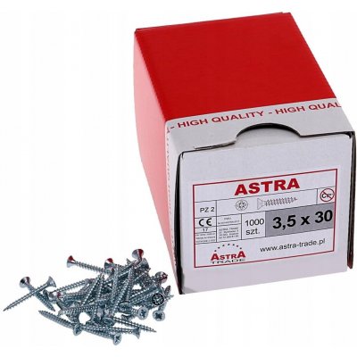 Vruty do dřeva Astra 3,5 x 30 mm 1000 ks – Hledejceny.cz