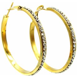 Steel Jewelry náušnice KRUHY GOLD Chirurgická ocel NS240252