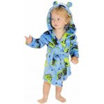 Dětský župánek s kapucí modrý s dinosaury – Zboží Dáma