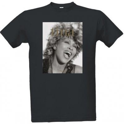 Tričko s potiskem Tina Turner pánské Tmavě šedá – Zboží Mobilmania
