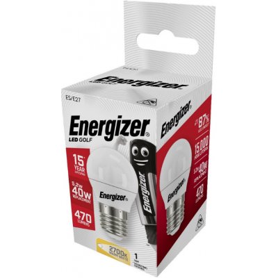 Energizer LED žárovka mini globe 4,9W Eq 40W E27, S8839, Teplá bílá – Zboží Mobilmania