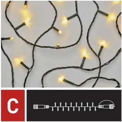 Anděl Přerov Osvětlení vánoční nadstavitelný řetěz 10m-100 LED teplá bílá+ 5 cm přívodní kabel