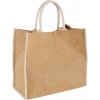Nákupní taška a košík Jutová nákupní taška barevné uši přírodní a bílá