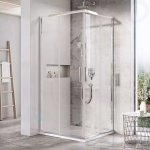 Ravak BLSRV2 Čtvercový 90 cm, posuvné dveře, lesklý nerez/čiré sklo, X1LM70C00Z1 – Zboží Dáma