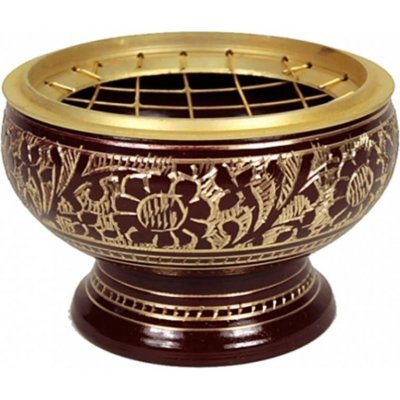 Mani Bhadra Mani Bhadra Kadidelnice Mosazná vykuřovací miska hnědá, 7,5 x 4,5 cm – Hledejceny.cz