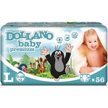 Dollano Baby CZ Jednorázové Krteček Premium L 56 ks