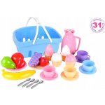 Mikro Trading Sada čajového servisu v košíku s 25ks nádobí a potravinami – Zboží Dáma