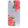 Pouzdro a kryt na mobilní telefon Pouzdro BABACO Apple iPhone 5 / 5S / SE - gumové - čiré - růže
