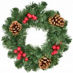 DOMMIO Vánoční věnec zelený s bezinkami 30 cm – Zboží Dáma