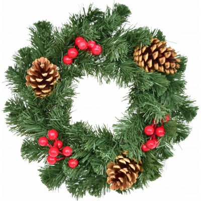 DOMMIO Vánoční věnec zelený s bezinkami 30 cm – Zboží Dáma
