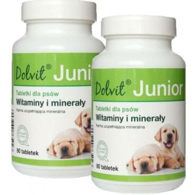 Dolvit Junior Plusvitamíny a cheláty pro zdravý růst a vývoj mladých psů 2 x 90 tbl – Hledejceny.cz