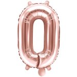 Balón foliový číslice RŮŽOVO ZLATÁ ROSE GOLD 0 35 cm NELZE PLNIT HELIEM – Hledejceny.cz