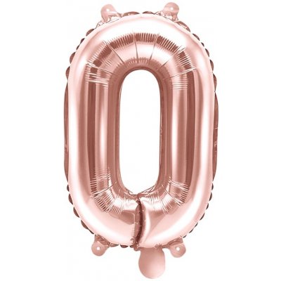 Balón foliový číslice RŮŽOVO ZLATÁ ROSE GOLD 0 35 cm NELZE PLNIT HELIEM – Hledejceny.cz