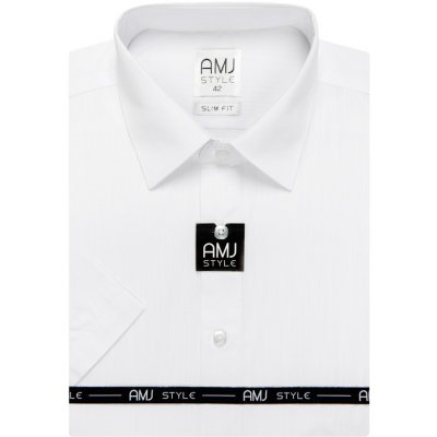 AMJ Comfort fit košile s krátkým rukávem fil-á-fil VK261 bílá – Sleviste.cz