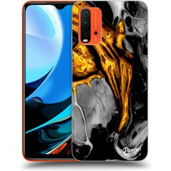 Pouzdro Picasee silikonové Xiaomi Redmi 9T - Black Gold čiré