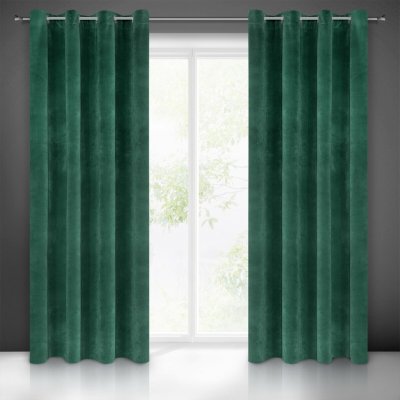 EUROFIRANY ZATEMŇOVACÍ ZÁVĚS NA KROUŽCÍCH RIA 140X250 CM TMAVĚZELENÁ – Hledejceny.cz