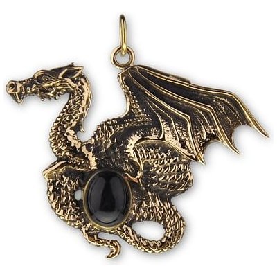 imago Bronzový amulet drak s kamínkem FC21193X – Zboží Mobilmania