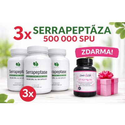 For Long Life 3x Serrapeptáza 500 000 SPU 3x 60 kapslí + DÁREK 60 kapslí D3+K2+Mg+B6 – Hledejceny.cz
