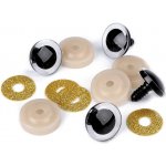 Bezpečnostní oči glitrové Ø25 mm zlatá - prodej po 2 ks – Zboží Mobilmania