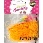 Loom Bands pletací gumičky svítící ve tmě oranžové 200ks + háček – Sleviste.cz