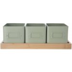 Květináč bylinky GREENISH 11,5x11,5 cm 3 ks+podtácek – Hledejceny.cz