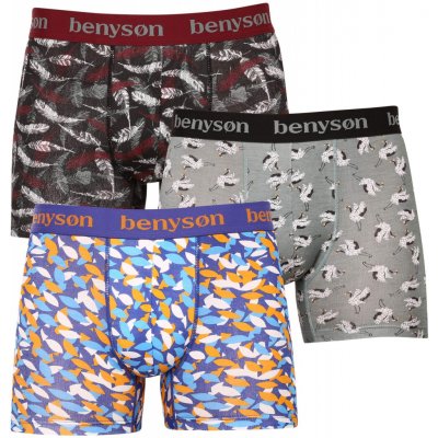 Benysøn 3PACK pánské boxerky bambusové vícebarevné BENY-7010