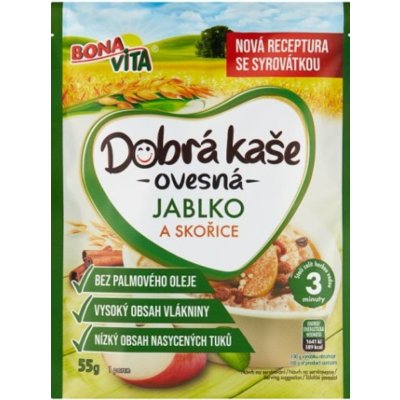 Bonavita Dobrá kaše ovesná s jablky a skořicí 55 g