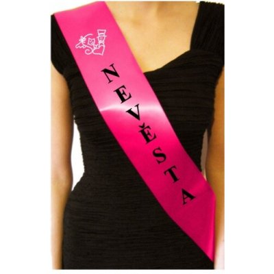 Šerpa pro nevěstu s potiskem - tmavě růžová, fuchsiová – Zboží Dáma