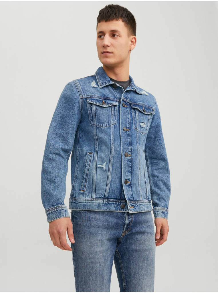 Jack & Jones Jean pánská džínová bunda modrá