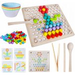 Montessori Dřevěná mozaika barevné set – Zbozi.Blesk.cz