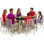 OMAXI 891181 Zahradní jídelní souprava 7 pcs Světle šedá Poly ratan – Hledejceny.cz