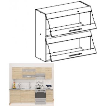 Kondela Horní skříňka, dub sonoma / bílá, FABIANA W - 80K2S