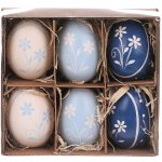 Autronic Kraslice z pravých vajíček, bílo-modrá 6 ks v krabičce – Zboží Mobilmania