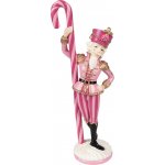 Růžová vánoční dekorace socha Louskáček s lízátkem 9*6*23 cm Clayre & Eef – Hledejceny.cz