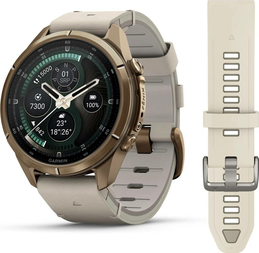 Garmin Fenix 9 Pro 43 mm AMOLED inReach Gold Leather Band 010-04335-41 na Heureka.cz