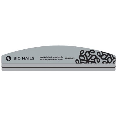 BIO nails Pilník profi 180/240 pěnový půlměsíc logo – Zboží Dáma