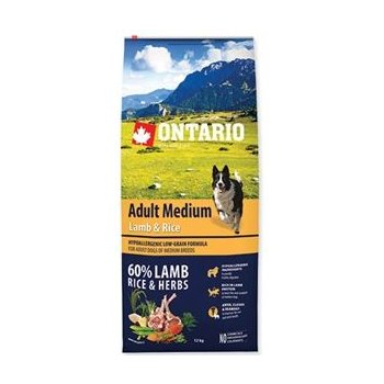 Ontario Adult Medium Lamb & Rice 12 kg